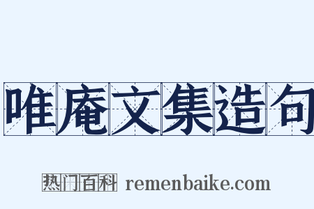 唯庵文集造句是什么意思的图片